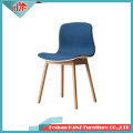 Half Cover Fabric Home Furniture Plastic with Solid Wood Leg Dining Chair